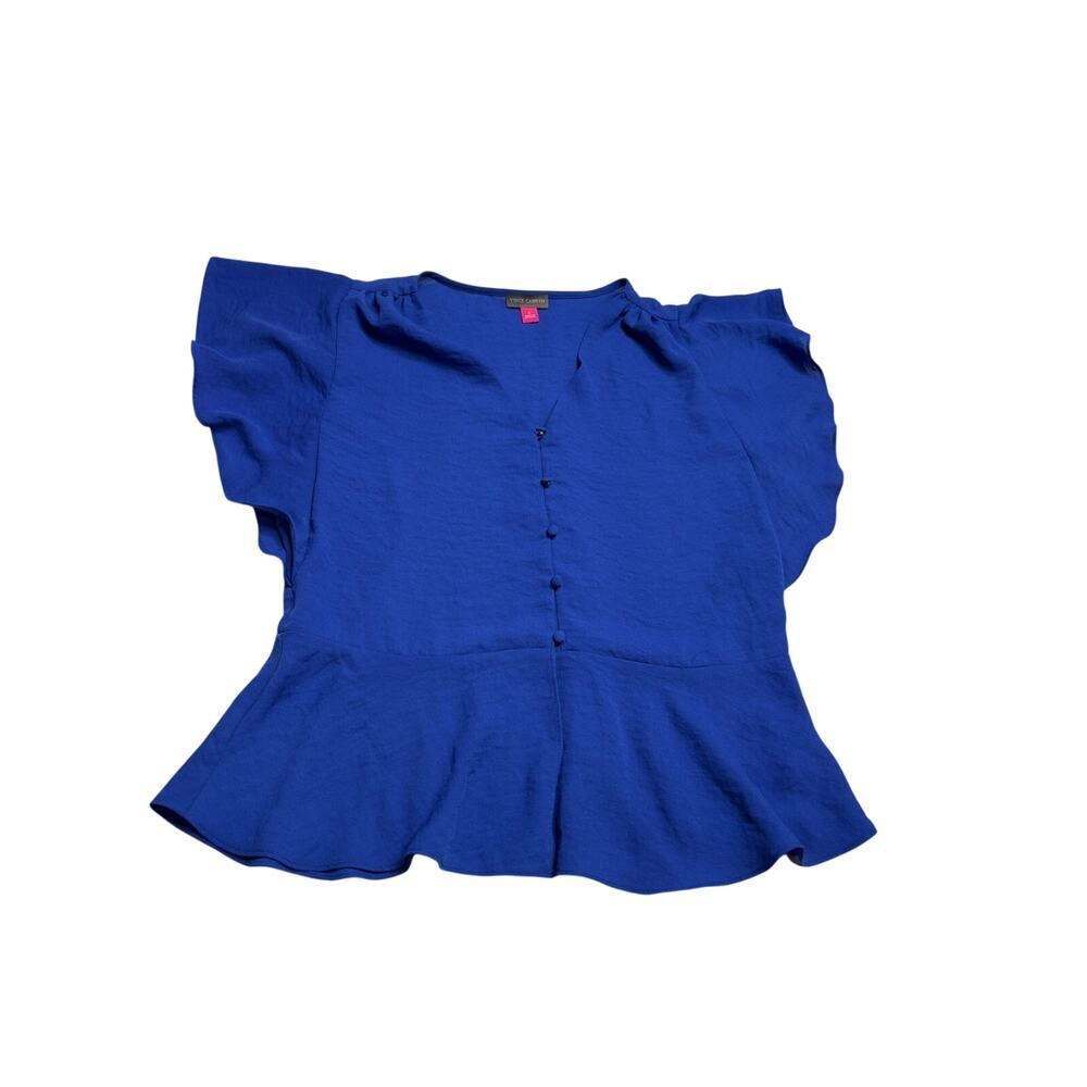 Vince Camuto Short Sleeve Peplum Hem Blouse SZ SM